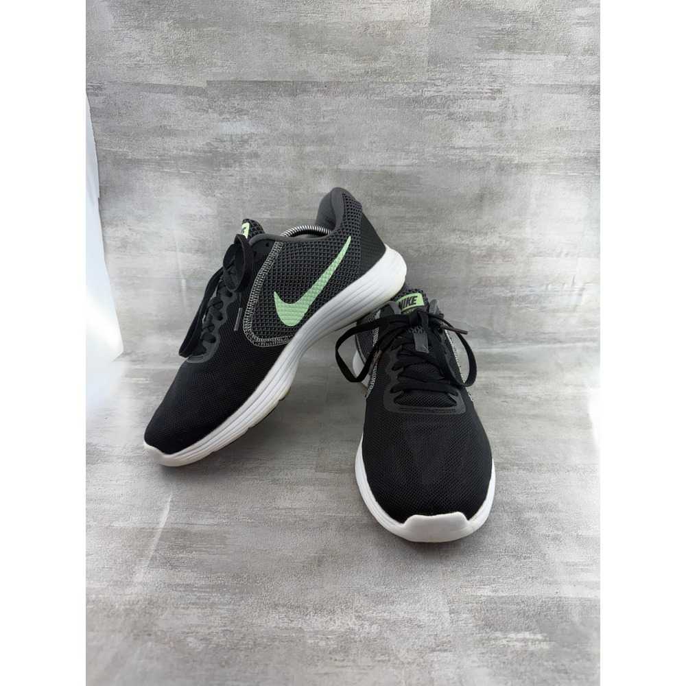 Nike Revolution 3 Women Running Shoes Black Lime Green 819303-017 Size 9.5